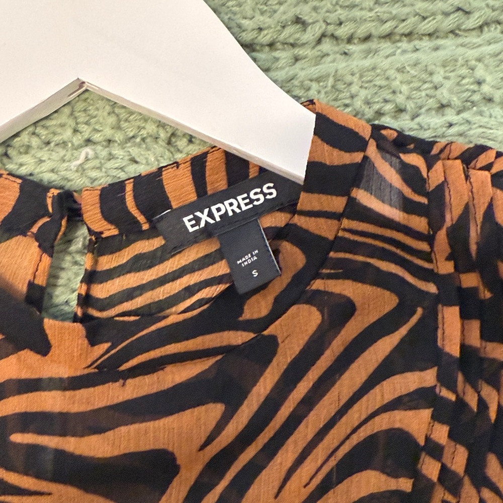 Express Brown And Black Patterned Mini Dress - image 3